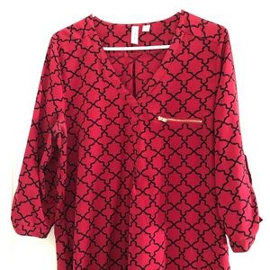 Red and black blouse